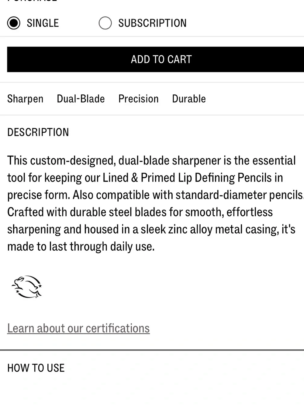 Beautycounter Silver Double Pencil Sharpener with Metallic Finish